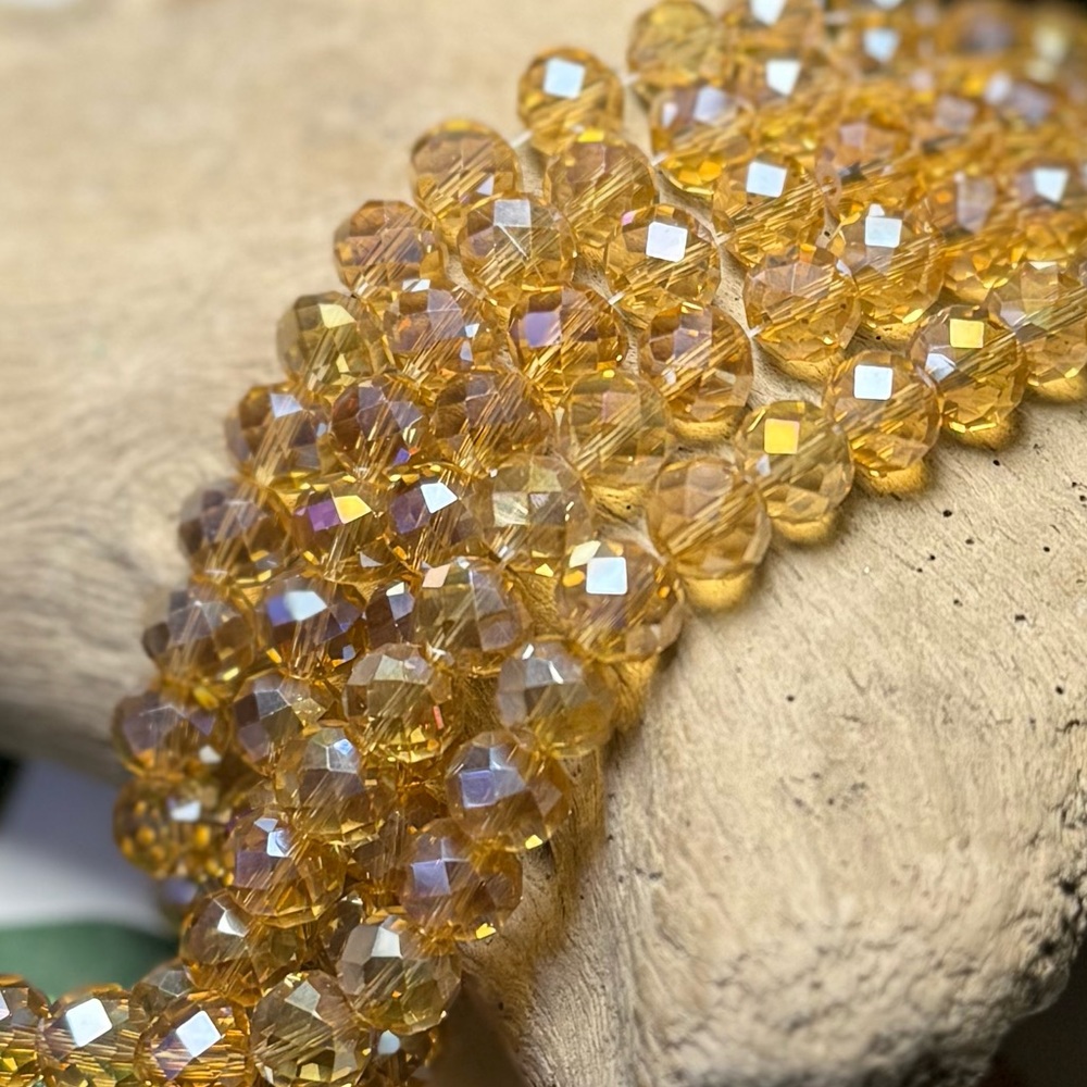 NEW! 10mm AB Gold Briolette Crystal Beads Bulk Jewelry Making Lot DIY Crafts